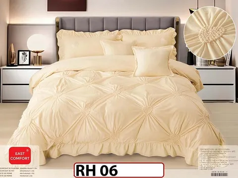 Lenjerie din catifea Brodata 6 piese cu Inimioare - RH06