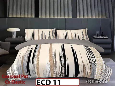 Lenjerie din finet 5D cu 6 piese si cearceaf cu elastic - ECD 11