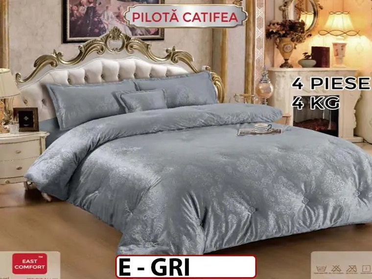 Pilota din Catifea cu 4 Piese - E GRI