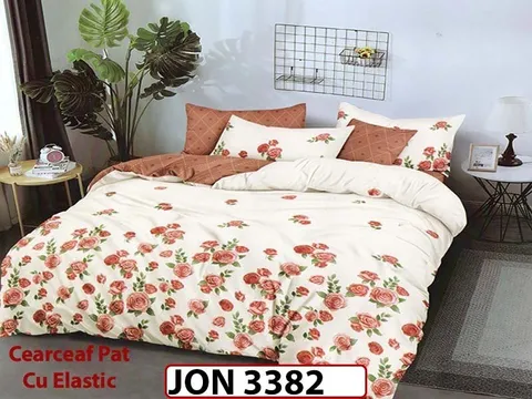 Lenjerie din finet 6 piese cearceaf cu elastic - JON 3382