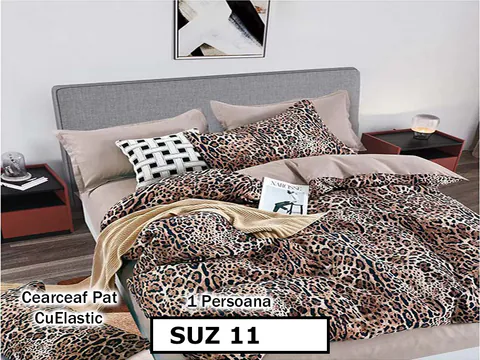 Lenjerie din finet 4 piese 1 Persoana Cearceaf cu Elastec - SUZ 11