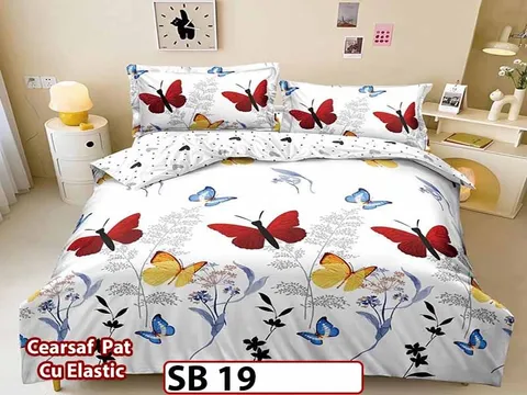 Lenjerie din bumbac Satinat 4 piese Pucioasa cu Elastic - SB 19