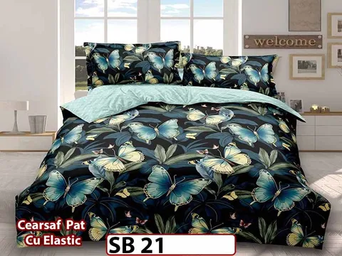 Lenjerie din bumbac Satinat 4 piese Pucioasa cu Elastic - SB 21