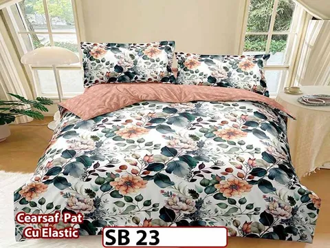 Lenjerie din bumbac Satinat 4 piese Pucioasa cu Elastic - SB 23