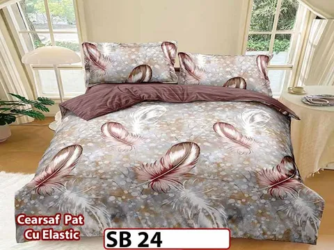 Lenjerie din bumbac Satinat 4 piese Pucioasa cu Elastic - SB 24