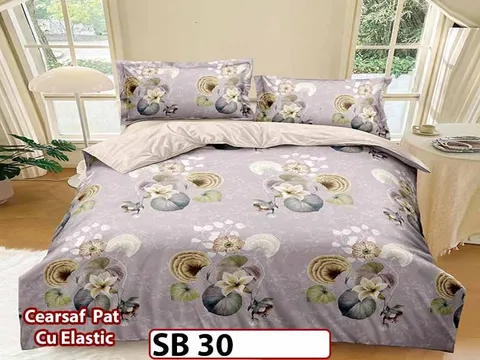 Lenjerie din bumbac Satinat 4 piese Pucioasa cu Elastic - SB 30