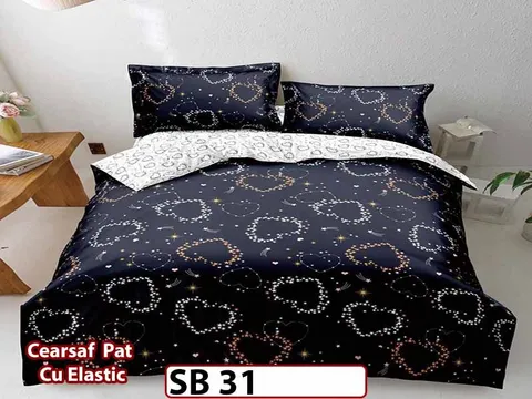 Lenjerie din bumbac Satinat 4 piese Pucioasa cu Elastic - SB 31