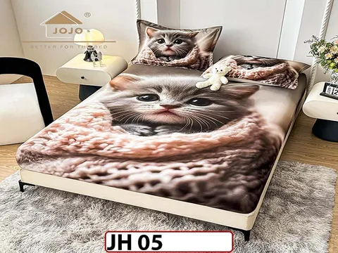 Husa de Pat din Finet 5D + 2 Fete de Perne - Pat 2 Persoane - JH 05