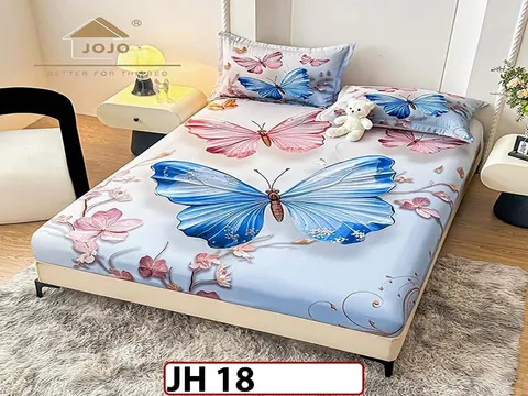 Husa de Pat din Finet 5D + 2 Fete de Perne - Pat 2 Persoane - JH 18