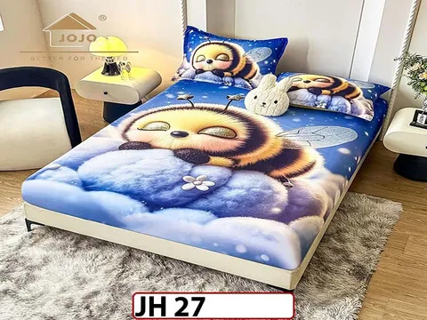 Husa de Pat din Finet 5D + 2 Fete de Perne - Pat 2 Persoane - JH 27