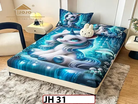 Husa de Pat din Finet 5D + 2 Fete de Perne - Pat 2 Persoane - JH 31