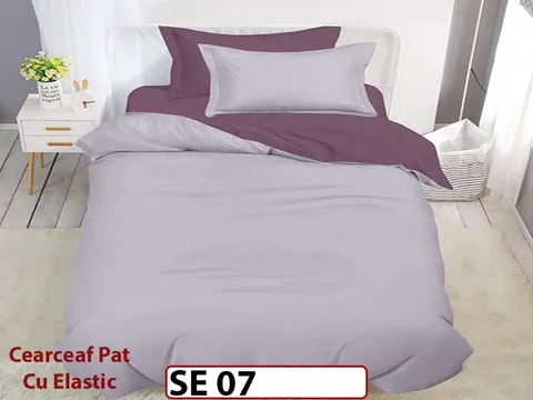 Lenjerie din finet 4 piese 1 Persoana Cearceaf cu Elastic - SE 07