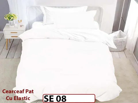 Lenjerie din finet 4 piese 1 Persoana Cearceaf cu Elastic - SE 08