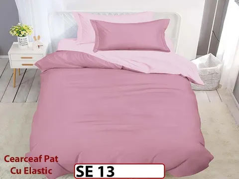 Lenjerie din finet 4 piese 1 Persoana Cearceaf cu Elastic - SE 13