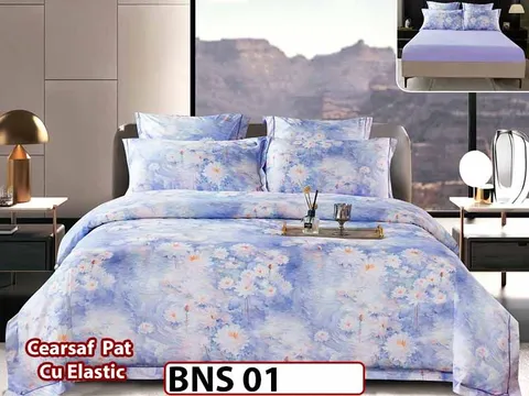 Lenjerie din Bumbac Satinat Gros 6 Piese - BNS 01