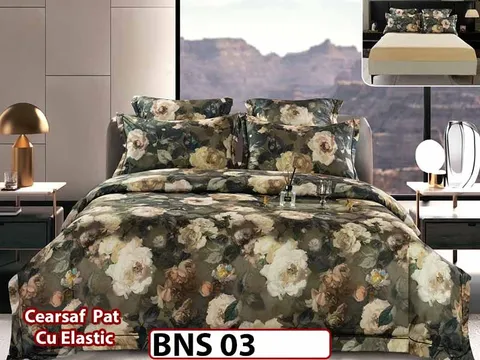 Lenjerie din Bumbac Satinat Gros 6 Piese - BNS 03