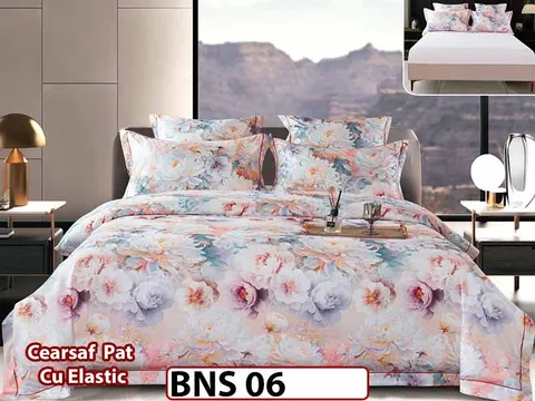 Lenjerie din Bumbac Satinat Gros 6 Piese - BNS 06