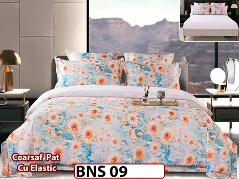 Lenjerie din Bumbac Satinat Gros 6 Piese - BNS 09