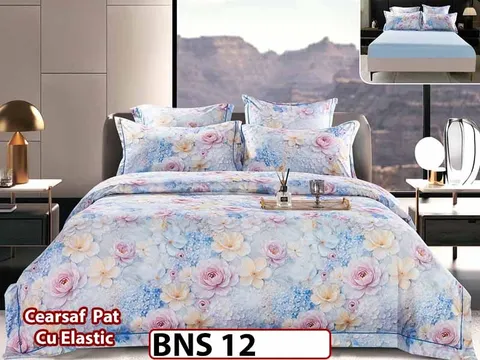 Lenjerie din Bumbac Satinat Gros 6 Piese - BNS 12