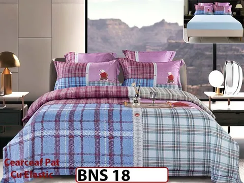 Lenjerie din Bumbac Satinat Gros 6 Piese - BNS 18