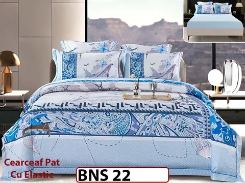 Lenjerie din Bumbac Satinat Gros 6 Piese - BNS 22