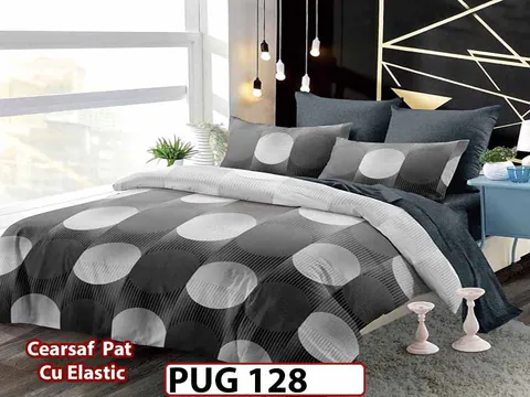 Lenjerie din finet 6 piese si cearceaf cu elastic - PUG 128