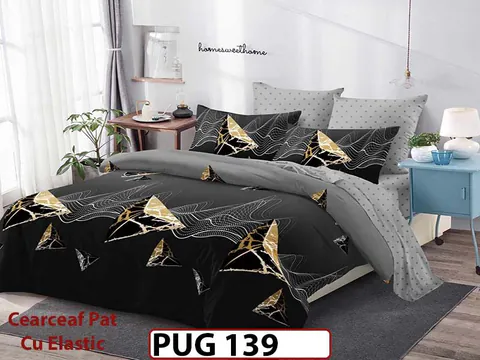 Lenjerie din finet 6 piese si cearceaf cu elastic - PUG 139