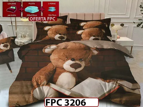 SET Lenjerie din Finet 6 Piese + Pilota 200x220cm + 2 Perne 50x70cm - FPC 18