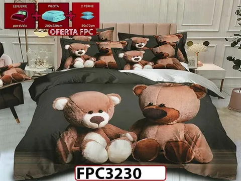 SET Lenjerie din Finet 6 Piese + Pilota 200x220cm + 2 Perne 50x70cm - FPC 3230