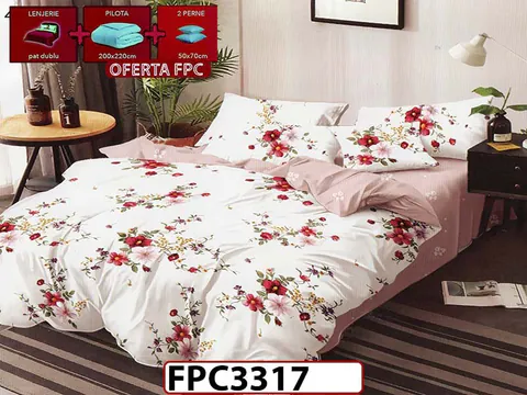 SET Lenjerie din Finet 6 Piese + Pilota 200x220cm + 2 Perne 50x70cm - FPC 3317