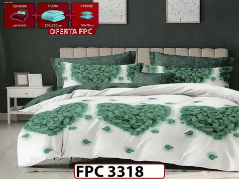 SET Lenjerie din Finet 6 Piese + Pilota 200x220cm + 2 Perne 50x70cm - FPC 3318