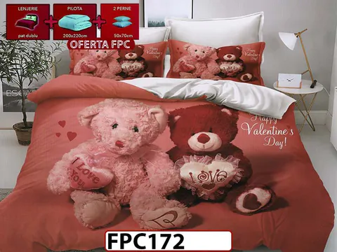 SET Lenjerie din Finet 6 Piese + Pilota 200x220cm + 2 Perne 50x70cm - FPC 172