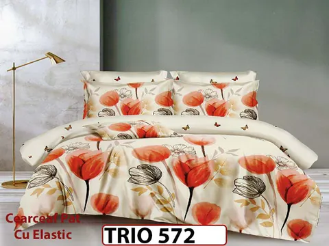 Lenjerie din FINET cu 6 piese cu cearceaf elastic - TRIO572