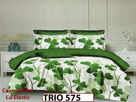 Lenjerie din FINET cu 6 piese cu cearceaf elastic - TRIO575