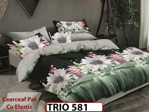 Lenjerie din FINET cu 6 piese cu cearceaf elastic - TRIO581