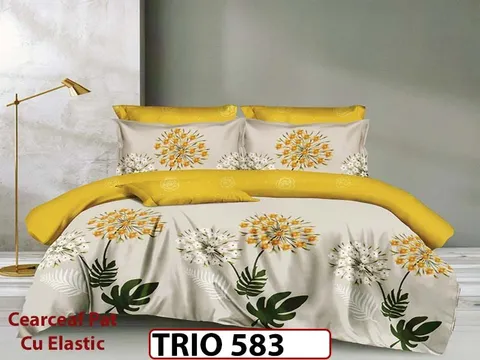 Lenjerie din FINET cu 6 piese cu cearceaf elastic - TRIO583