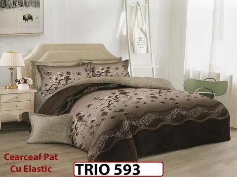 Lenjerie din FINET cu 6 piese cu cearceaf elastic - TRIO593