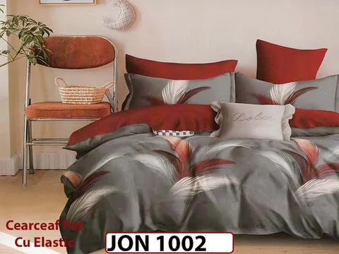 Lenjerie din finet 6 piese cearceaf cu elastic - JON1002