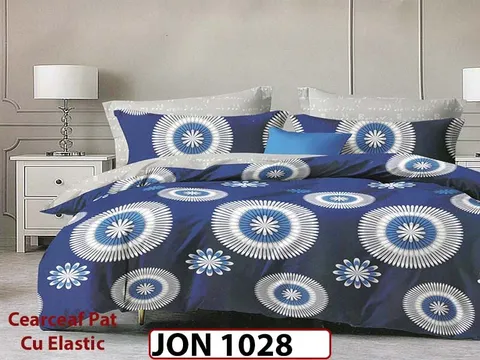 Lenjerie din finet 6 piese cearceaf cu elastic - JON1028