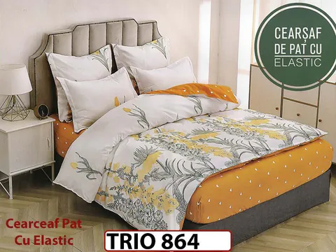 Lenjerie din FINET cu 6 piese cu cearceaf elastic - TRIO864