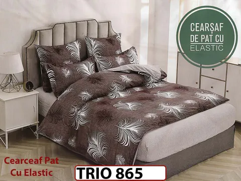 Lenjerie din FINET cu 6 piese cu cearceaf elastic - TRIO865