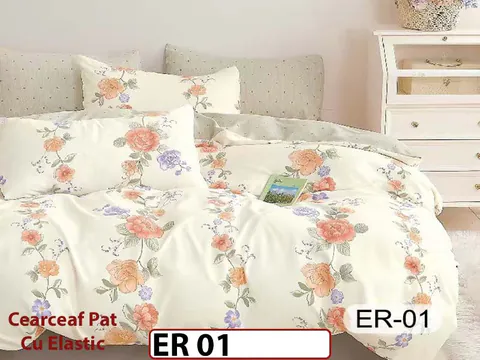 Lenjerie din finet 6 piese cu cearceaf elastic - ER 01