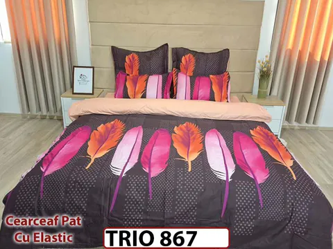 Lenjerie din FINET cu 6 piese cu cearceaf elastic - TRIO867