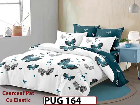 Lenjerie din finet 6 piese si cearceaf cu elastic - PUG 164