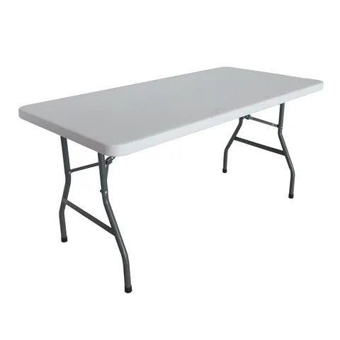 Masa de conferinte de gradina Aprilia, Alb, 198x90x74 cm