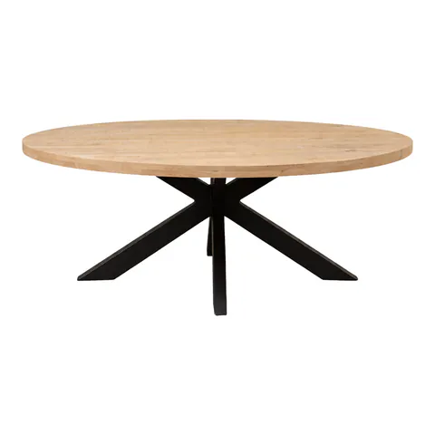 Masă de dining Jenma, Lemn de Mango Solid, Natur, 200x100x76 cm
