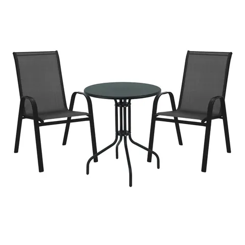 Masa de dining Vergo-Calan din metal, neagra, D60x70 cm