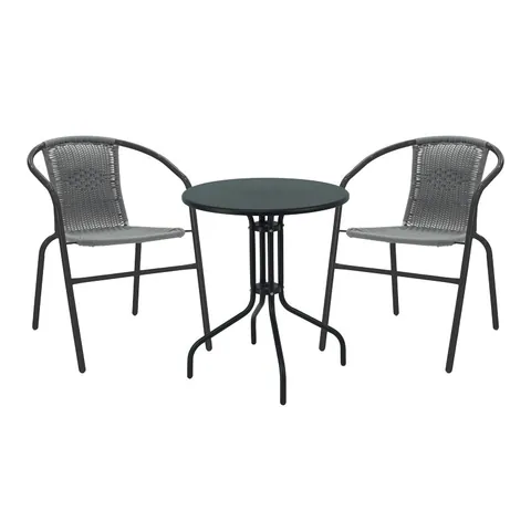 Masa de dining Vergo-Obbi din metal, negru, D60x70 cm