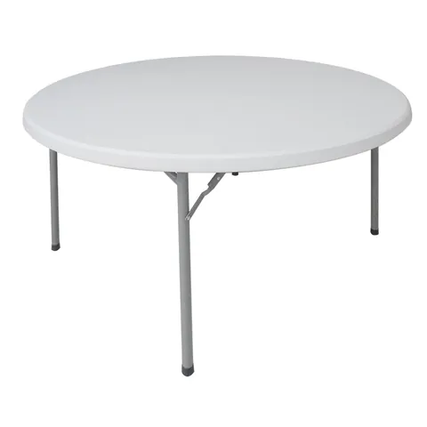 Masa rotunda catering-conferinta Comfort, Lemn, Alb, D150x74 cm