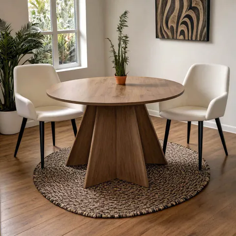 Masa rotunda cu functie extensibila Bibble, Nuc, 120x76 cm